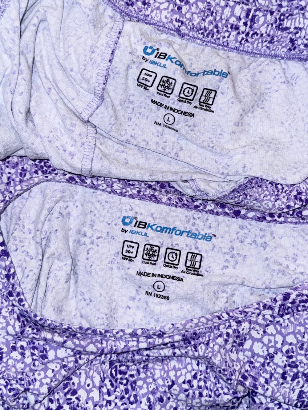 IBKUL UPF 50+ Quick Dry Cooling Lavender Floral Matching Pajama Set - Picture 3 of 6